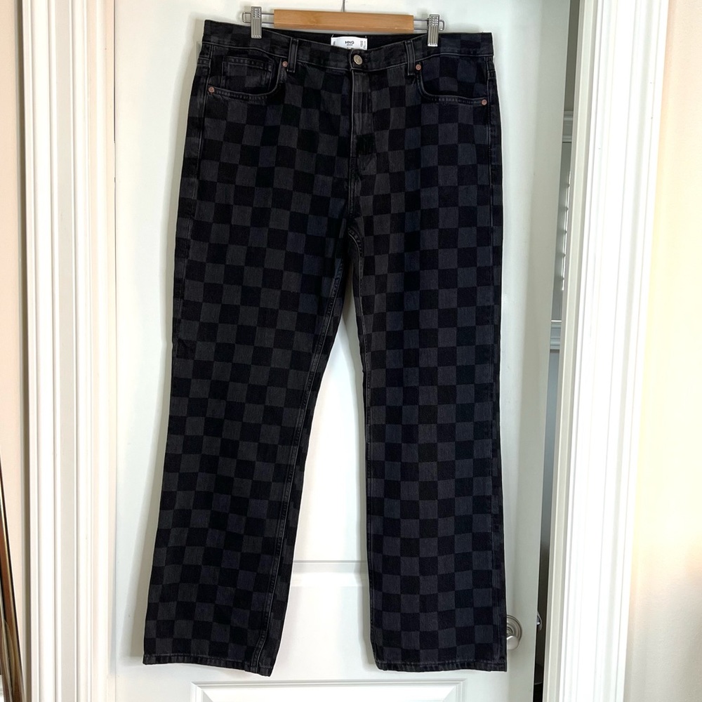 Mango Checkered Jeans - Size 14
